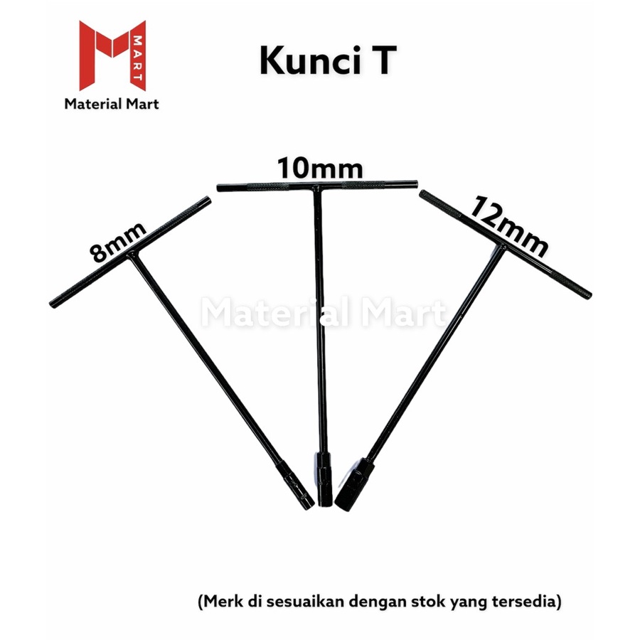 Kunci T 8mm | Kunci Sok T 10mm | Kunci Sock T 12mm | Kunci T 8 | 10 12 | Material Mart