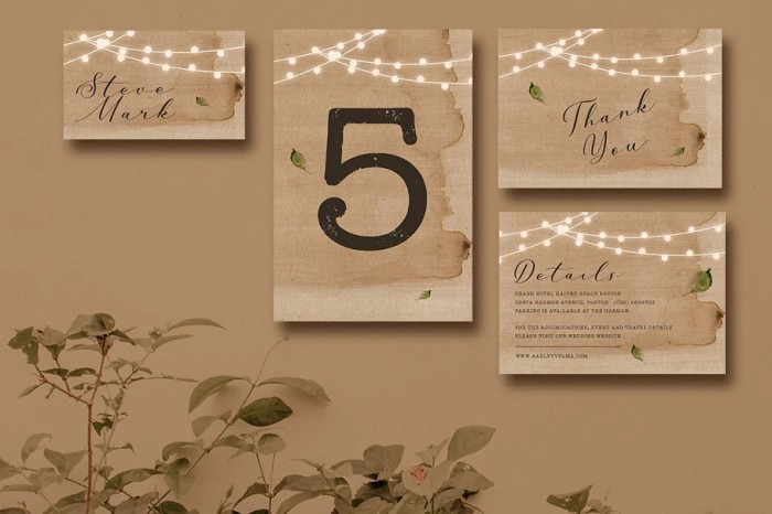 Rustic Wedding Invitation Suite - Photoshop