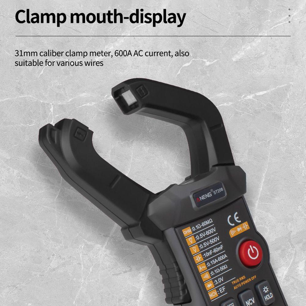 Solighter Digital Clamp Meter Presisi Tinggi AC/DC Transistor Tester Amperimetro Tester Voltmeter