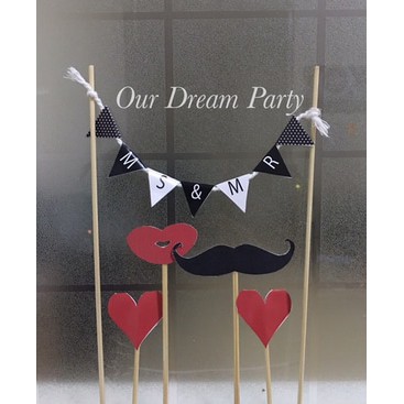 Topper kue Anniversary / tusukan kue/ hiasan kue