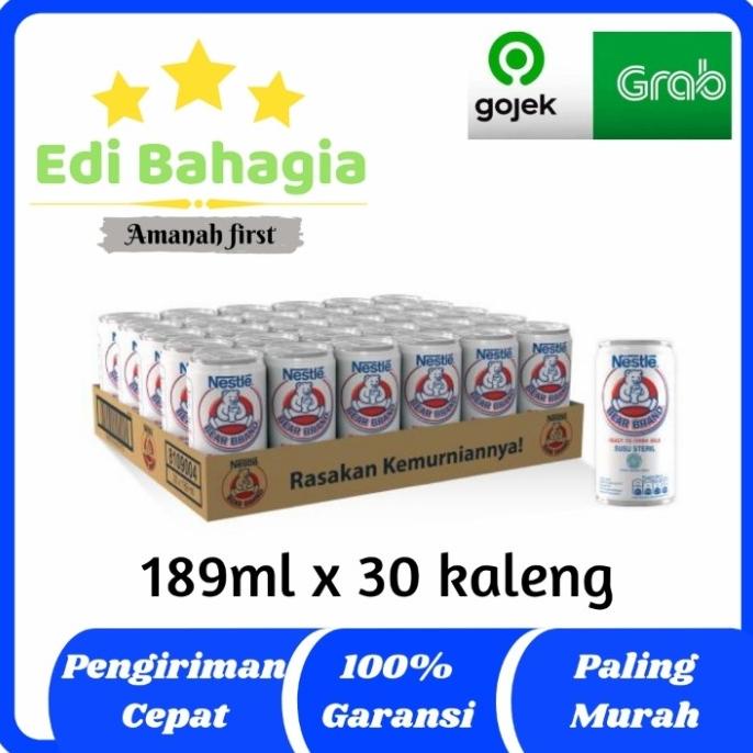 

[COD] Susu Beruang Susu Sapi Steril Putih Kaleng 189ml 30 pc [COD]