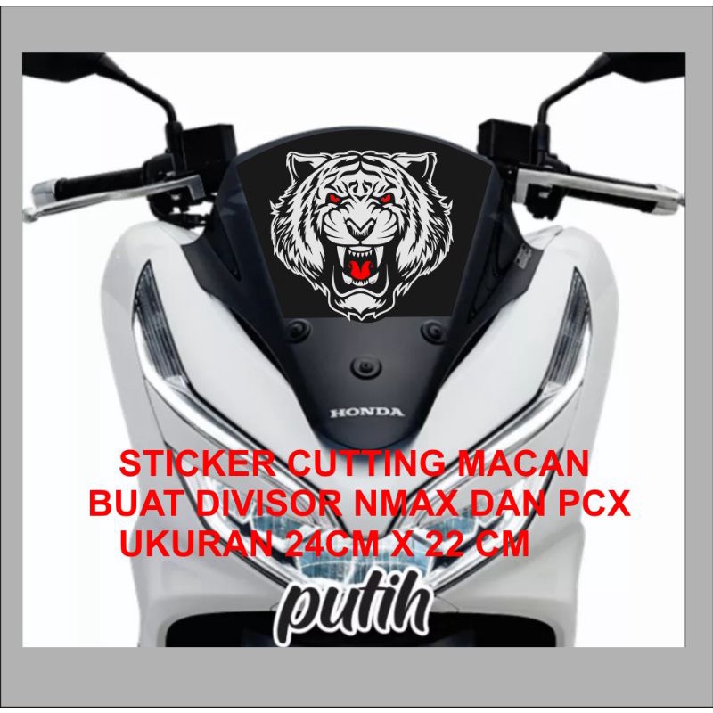 sticker motor cutting kepala macan harimau