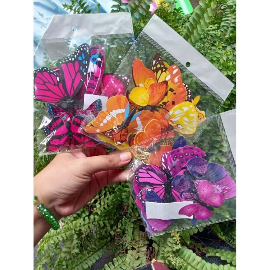 Unik 3D Hiasan Dinding / Kulkas / Ac Kupu- Kupu Cantik 12 pcs OrI