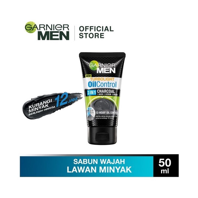 GARNIER TURBO LIGHT OIL CONTROL 3 IN 1 CHARCOAL 50 ML @MJ