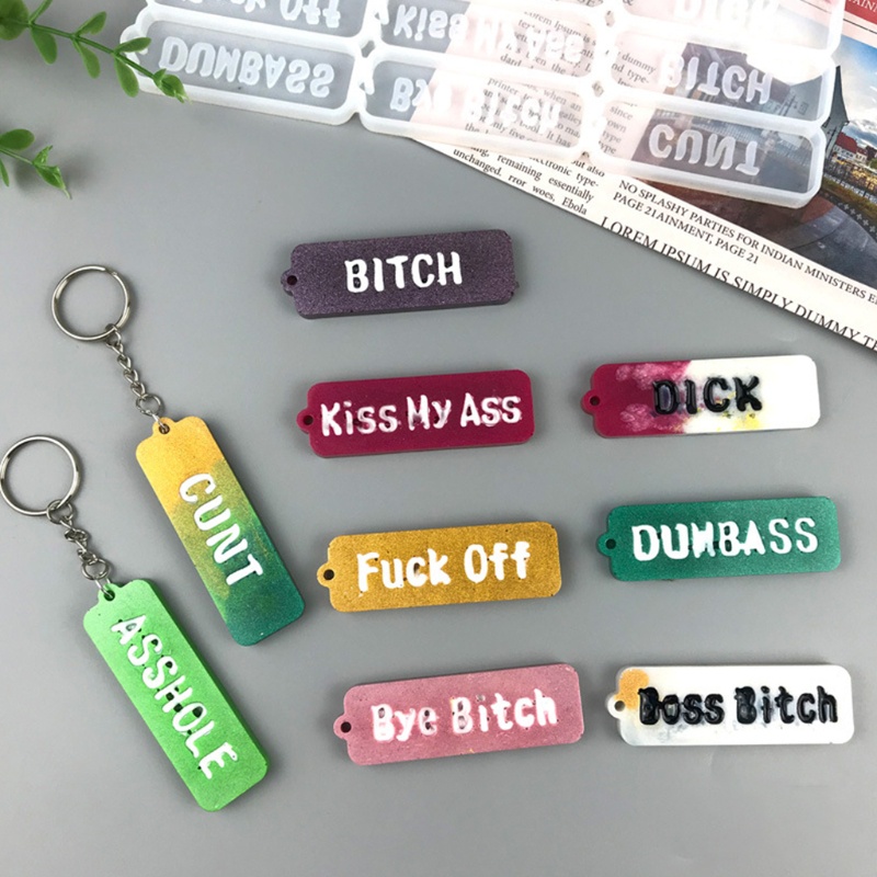 SIY  Shiny English Alphabet Keychain Mould Silicone Epoxy Resin Molds DIY Pendant Jewellery Making Keychain Decoration