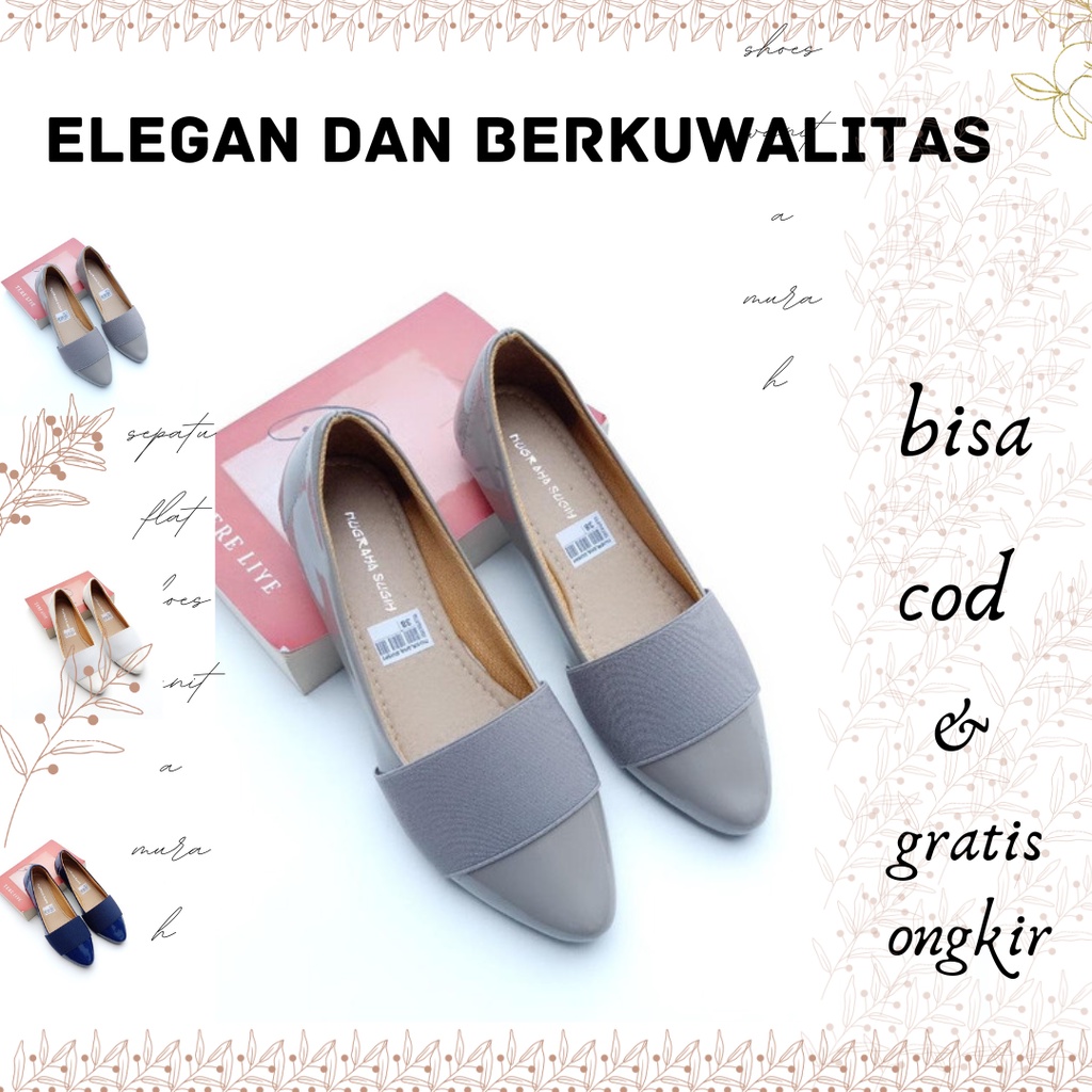 Sepatu Flat Shoes SH73 Flatshoes Wanita Ballerina Flat Shoes Kekinian Heels Murah Karet Jelly Zara K