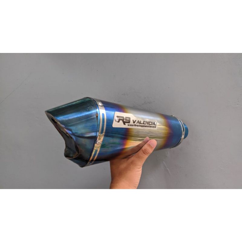 Knalpot racing R9 Valencia Half blue silincer only