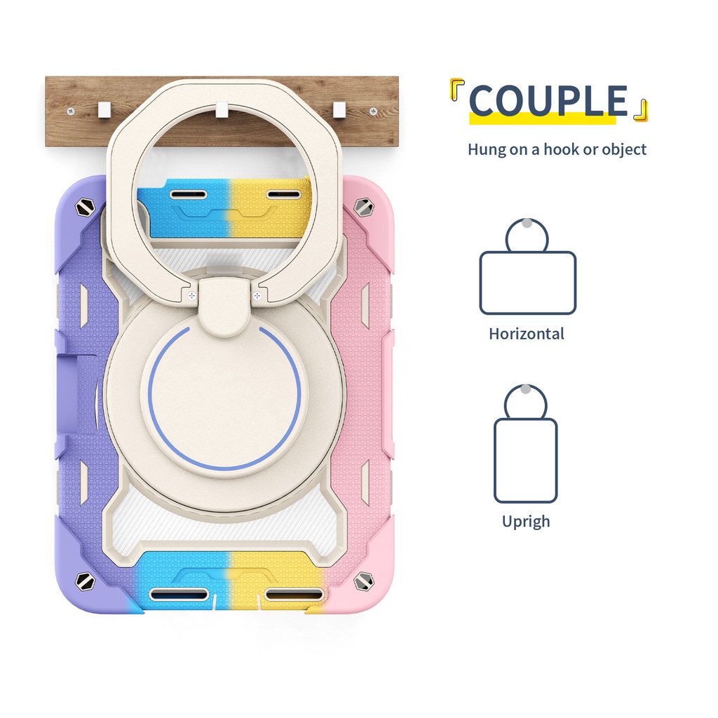 SBT-006 Armor Tablet Ipad 7 / 8 /9 / 7th / 8th / 9th 2020 Mini 6 2021 Ipad 11 2018 2020 2021 M1 Ipad Air 4 Air 5 10.9 Air 3 10.5 Inch Cover Tebal Tahan Banting Stand Berdiri / Aman Buat Kerja Lapangan