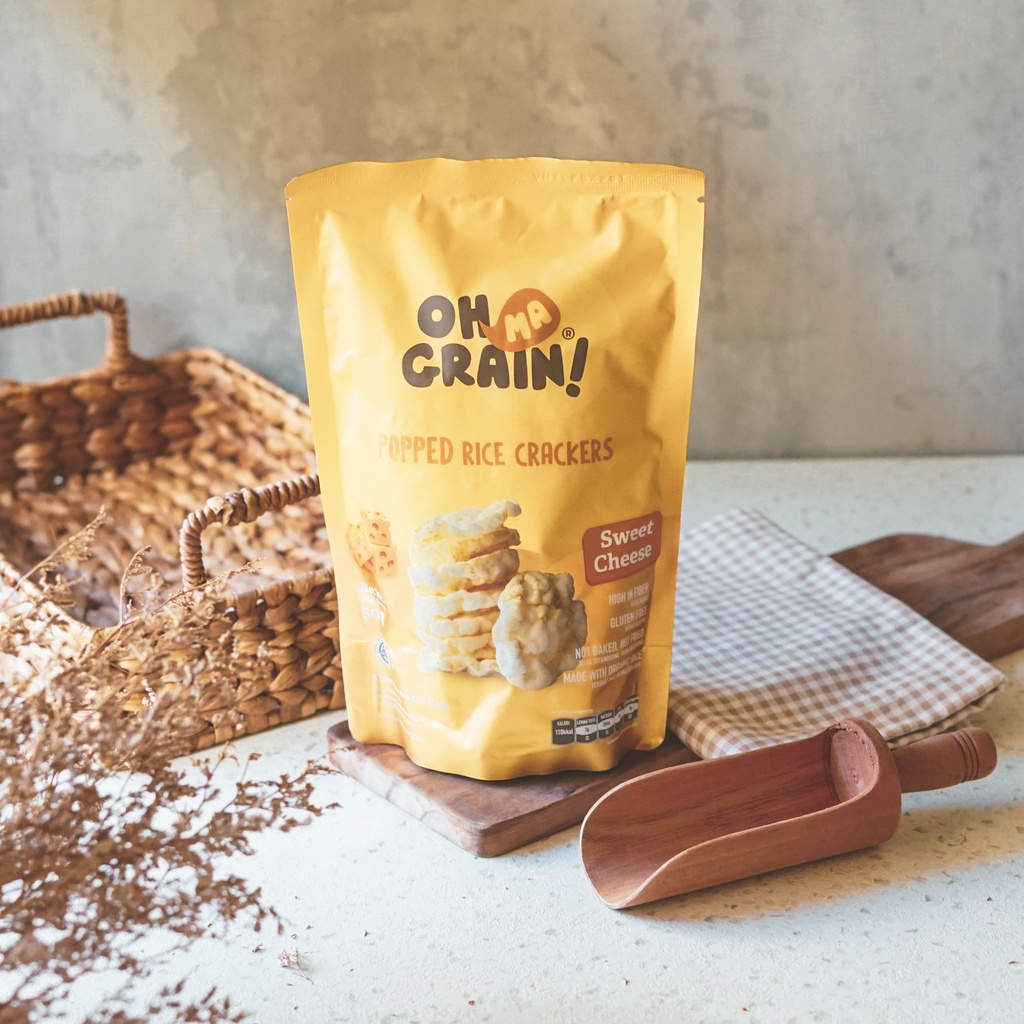 Oh Ma Grain, Organic Brown Rice Cakes Sweet Cheese 50 gr