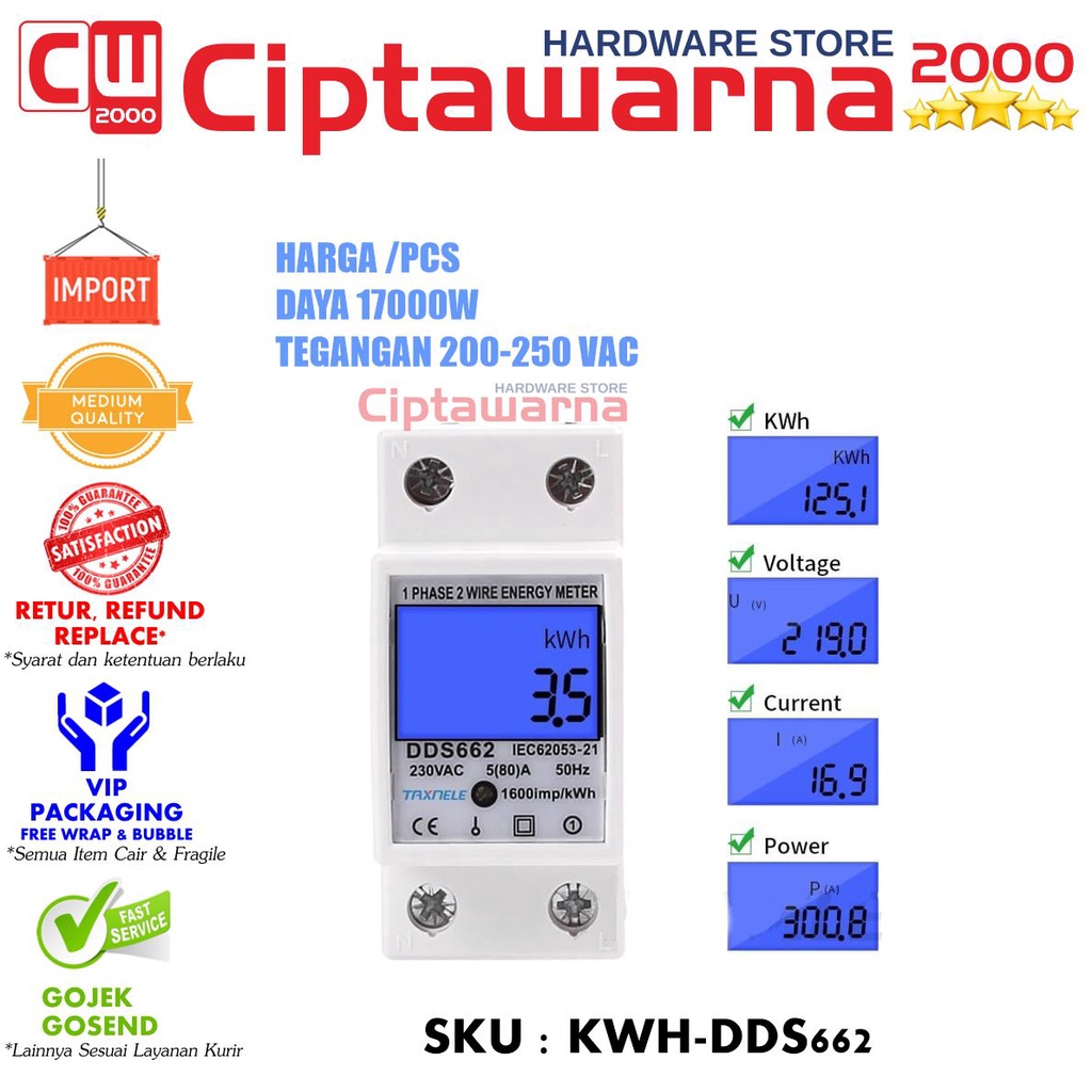 Alat Multifungsi kWh Volt Watt Power Meter Smart Digital LCD 220V 80A