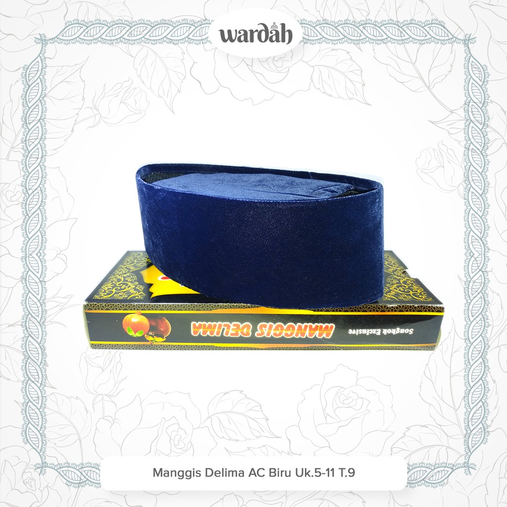 Songkok Kopiah Kopyah Peci Manggis Delima AC Warna Biru Polos