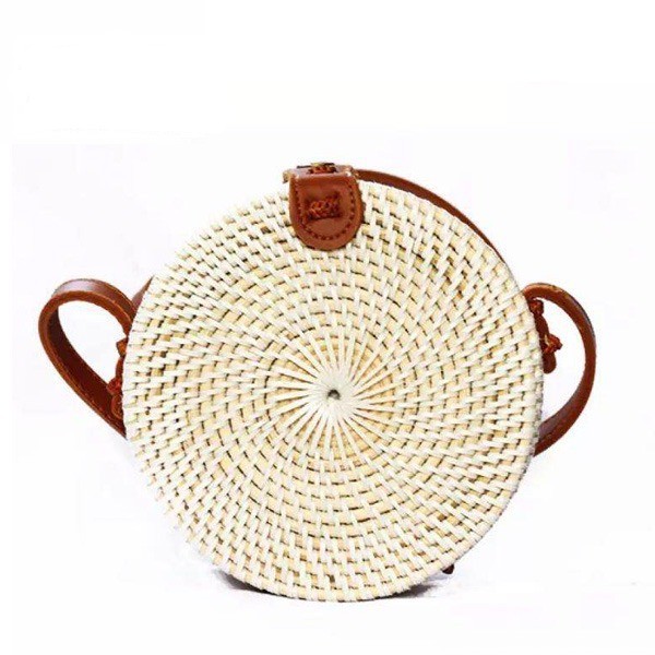 REAL PICT TAS ROTAN BULAT BALI - DIAMETER 15CM &amp; 20CM #B0029