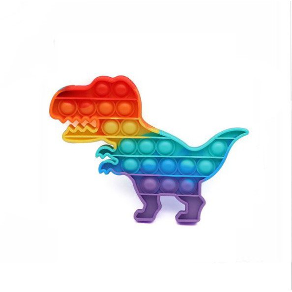 MAINAN ANAK POP IT MURAH POPIT SQUARE RAINBOW MULTICOLOR FIDGET PUSH BUBBLE PENGHILANG STRESS COD-DINOSAURUS
