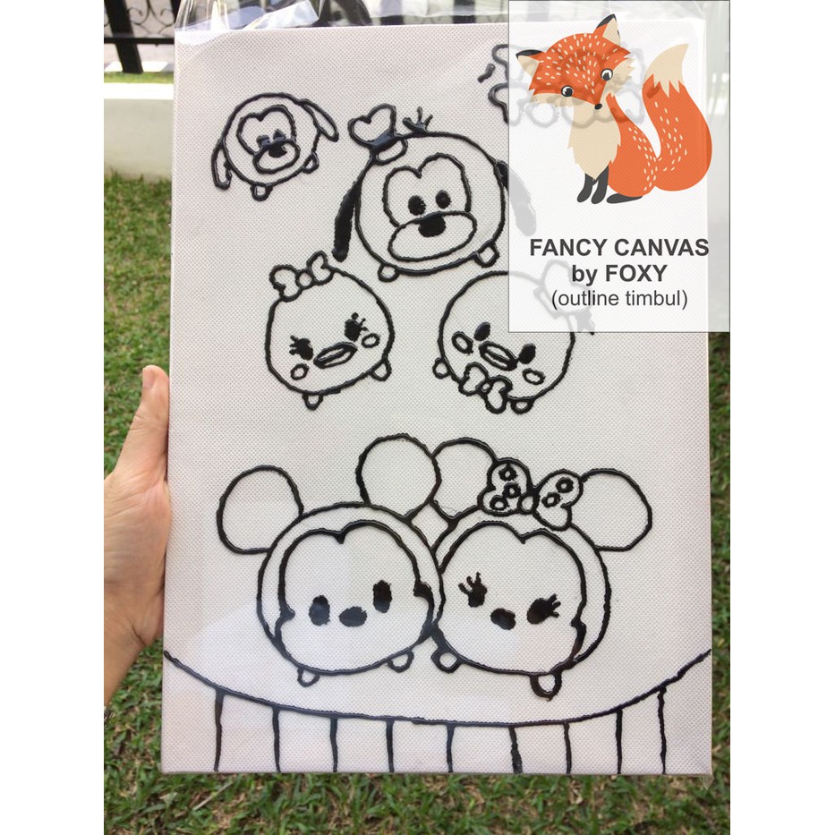 

NEW KANVAS LUKIS ANAK OUTLINE TIMBUL GAMBAR - DISNEY TSUM TSUM PERALATAN MELUKIS ANAK