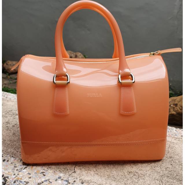 Preloved Furla Candy Jelly Authentic warna orange