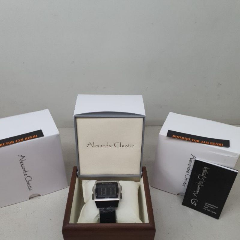 Jam Tangan Wanita Alexandre Christie Digital AC9343MH AC 9343 MH AC9343 MH AC 9343MH Rubber Black Ri