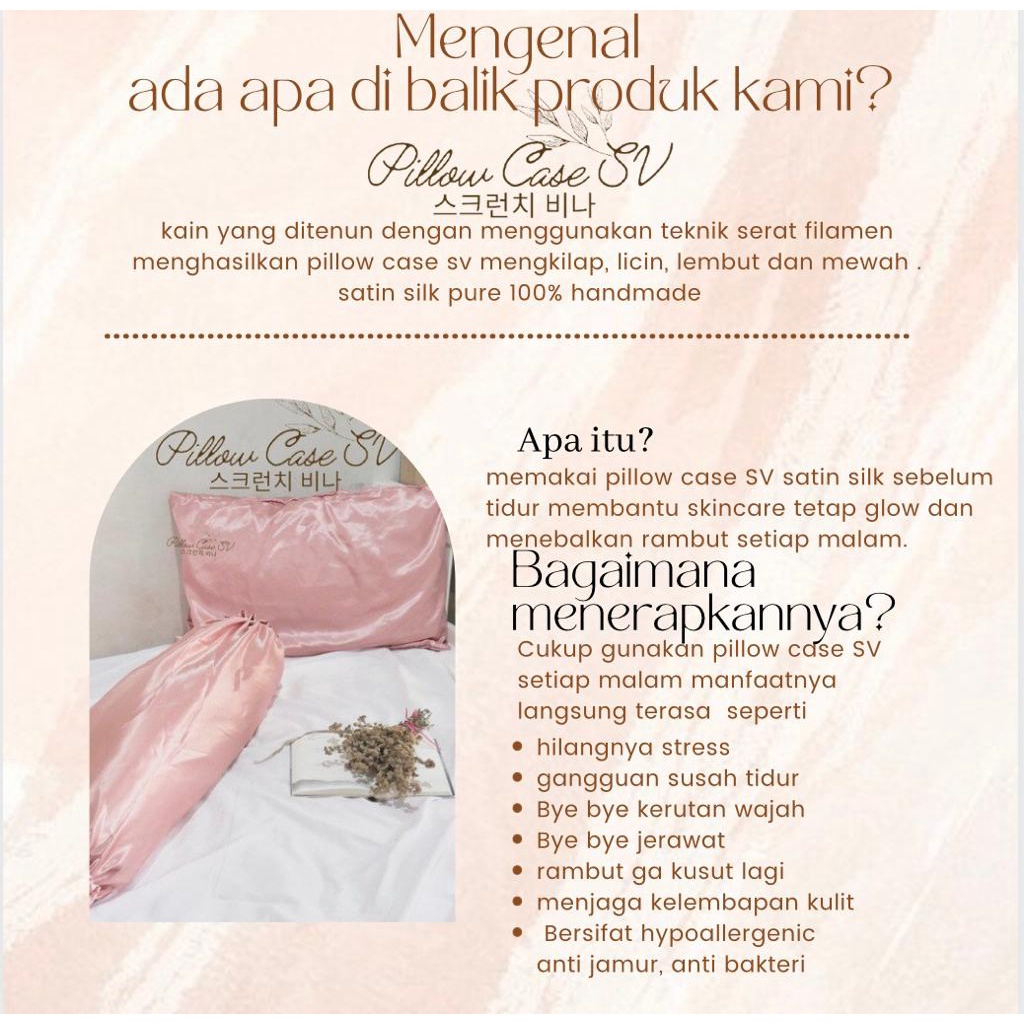 SARUNG BANTAL SILK SATIN BY SV ROSE GOLD| CASE BANTAL SATIN | PILLOW CASE SATIN |COVER BANTAL