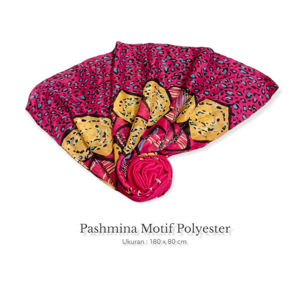 Kerudung Pashmina Motif 170cm x 65cm / Hijab Polyester Pashmina 170cm x 65cm / Pashmina Ceruty Motif