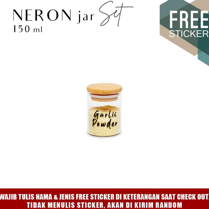Set Paket* Grinn Living Neron Glass Jar 150 ml Toples Mini Kayu