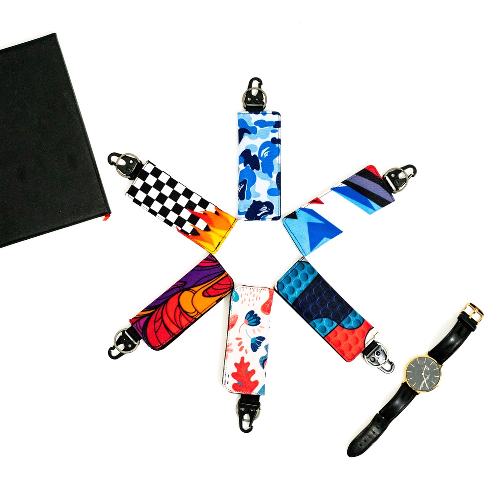 Dompet STNK Mobil Motor - Gantungan Kunci Motif Premium Pria Wanita - Carabiner Premium - KENFACTORY