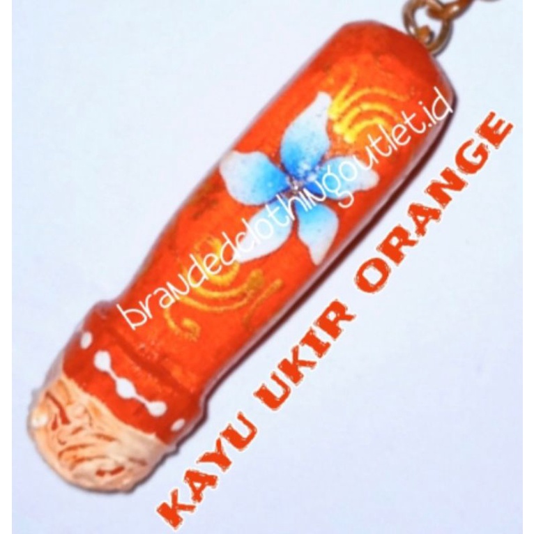 GANTUNGAN KUNCI DEWASA BRIDAL SHOWER | KEY CHAIN MEN PENIS | GANTUNGAN KUNCI PENIS | GANTUNGAN KUNCI BONEKA | GANTUNGAN KUNCI LUCU | GANTUNGAN KUNCI UNIK | GANTUNGAN KUNCI PELUIT | SOUVENIR | HADIAH | KEY RING UNIQUE  | KEY CHAIN UNIQUE FUNNY 1PCS-KAYU UKIR ORANGE