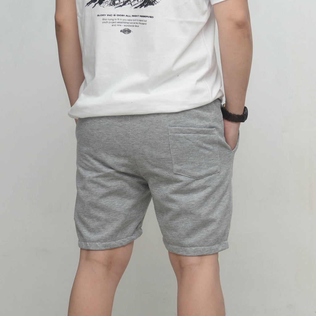 Wengkie.id / Boardshort / celana pendek pria / celana pendek wanita / celana casual / celana pendek murah / Warna Abu Muda - Misty