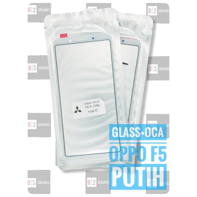 Glass Kaca TS LCD Sudah Lem OCA OPPO F5 A73 F5 Youth Putih