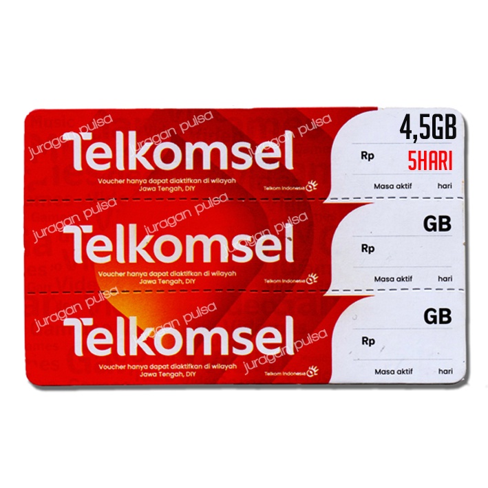 [CUCI GUDANG] Voucher Telkomsel 4,5GB 5hari (JATENG & DIY)
