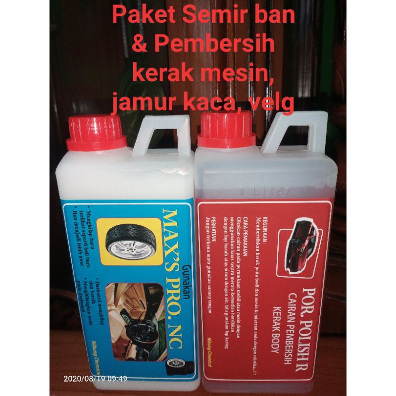 Paketan maxs pro (semir ban) &amp; POR.polish (pembersih kerak)