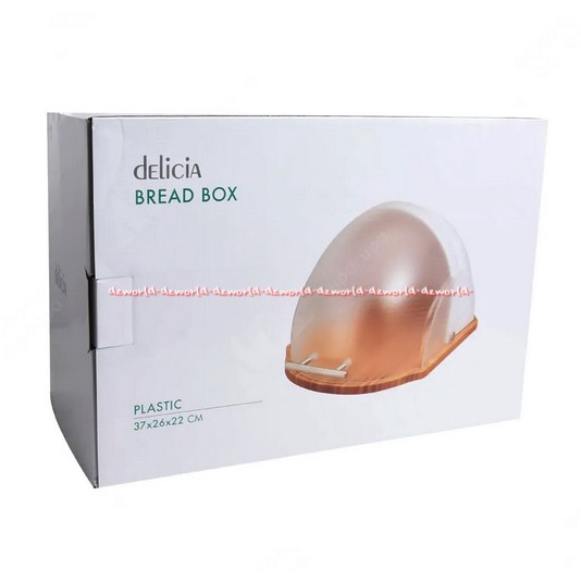 Delicia Bread Box 37x26cm Tempat Roti Bulat Plastik Minimalis Putih