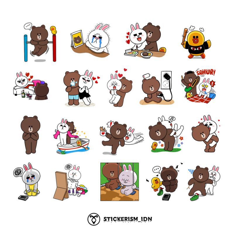 

STICKER / STIKER BROWN AND CONY TAHAN AIR [ISI 19 PCS]