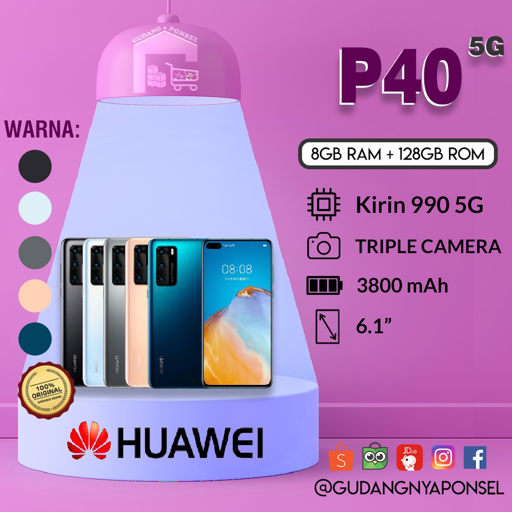 [100% RESMI] HUAWEI P40 5G — 8GB/128GB