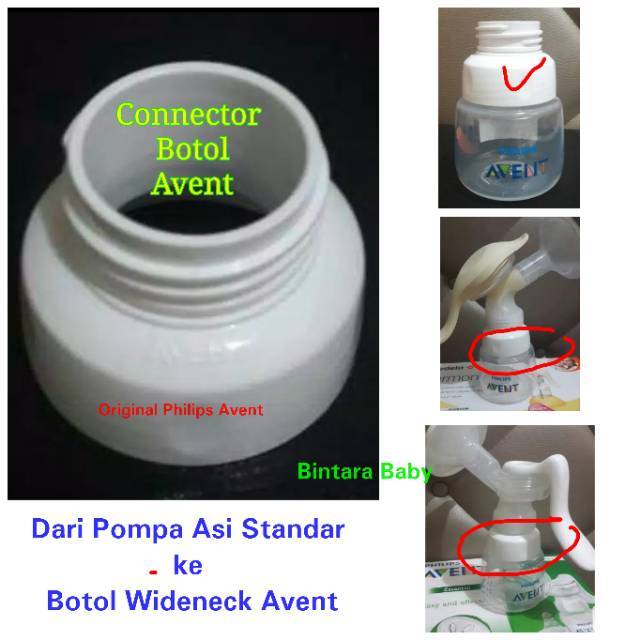 Original Konektor Connector Avent Wideneck wide neck pompa asi konverter converter avent adapter avent dari corong pigeon  real bubee