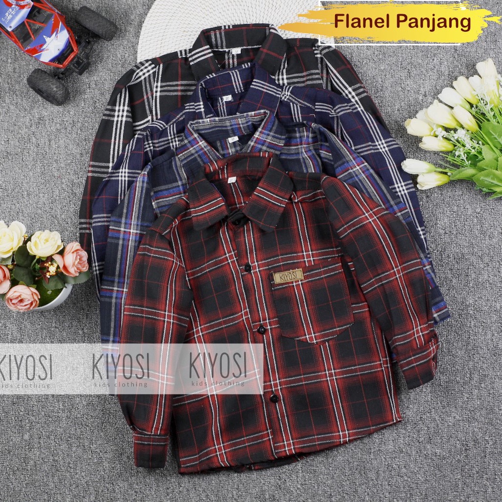 Kemeja Anak Flanel Laki-Laki Lengan Panjang Best Seller 1-6 Tahun