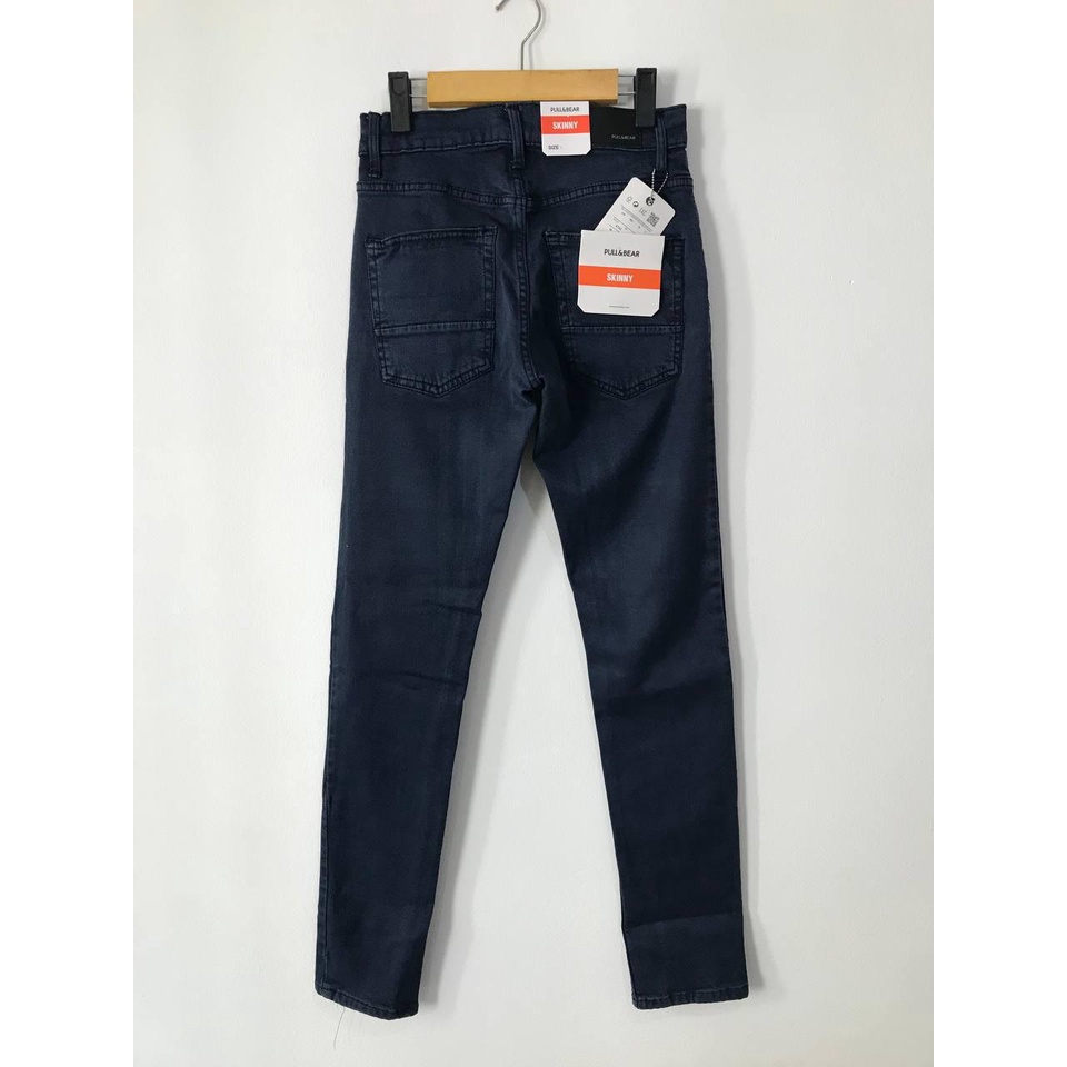 CELANA JEANS PRIA PULL&amp;BEAR DARK BLUE NAVY SKINNY STRETCH PULLANDBEAR PULL &amp; BEAR PULL P&amp;B BIRU TUA