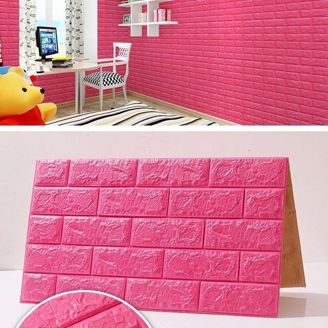 Reliza Wallpaper Dinding 3D FOAM Wallfoam 70X77 CM High Quality-Pink