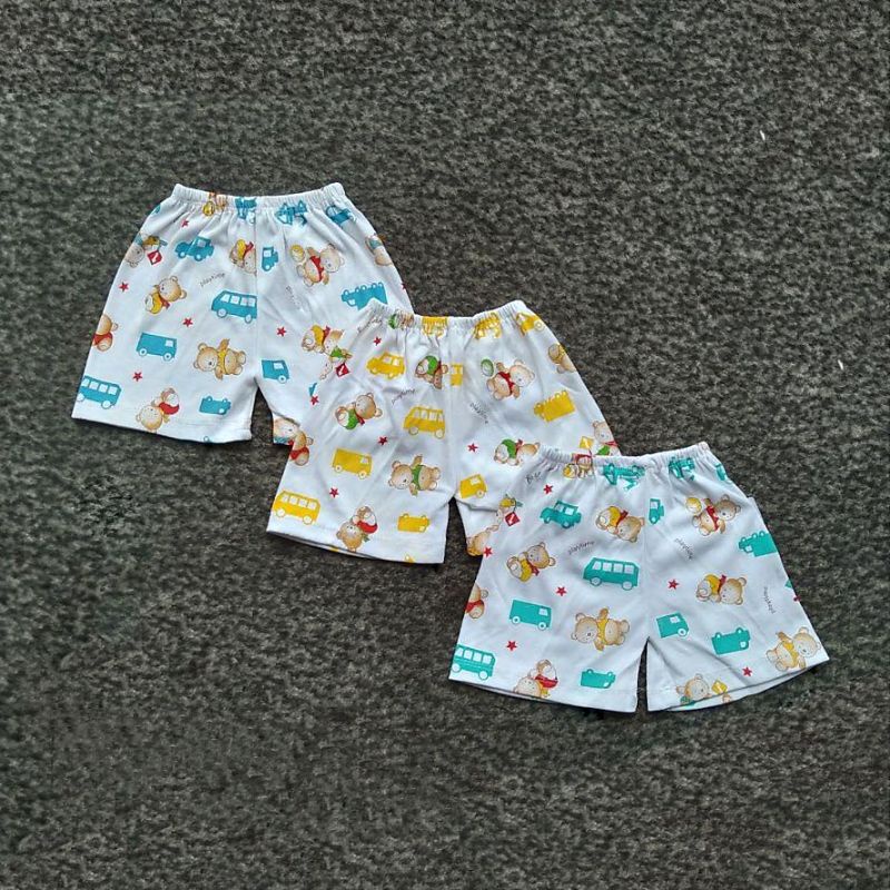 3 Pcs Celana Pendek Bayi ELFIRA SNI - Celana Pendek Bayi (Newborn) Motif