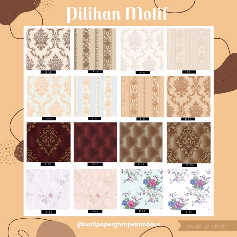 [GHM STORE] WALLPAPER DINDING PREMIUM VINYL BIDANG KECIL RONA BERTEKSTUR MOTIF TIMBUL 53CM X 10M