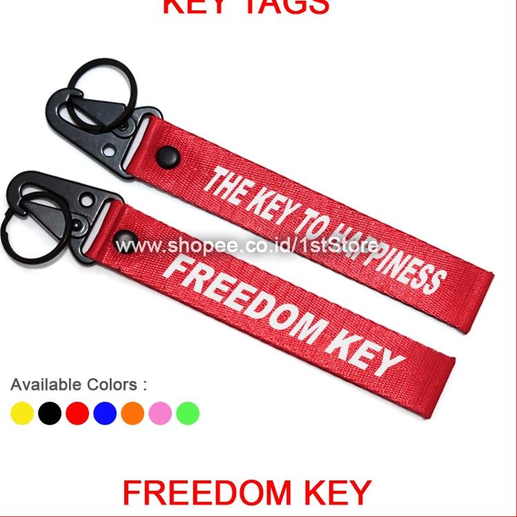 [PRODUK A8VBS] GANTUNGAN KUNCI FREEDOM KEY TO HAPPINESS KEYCHAIN MOTOR MOBIL PREMIUM BEST HIGH QUALI