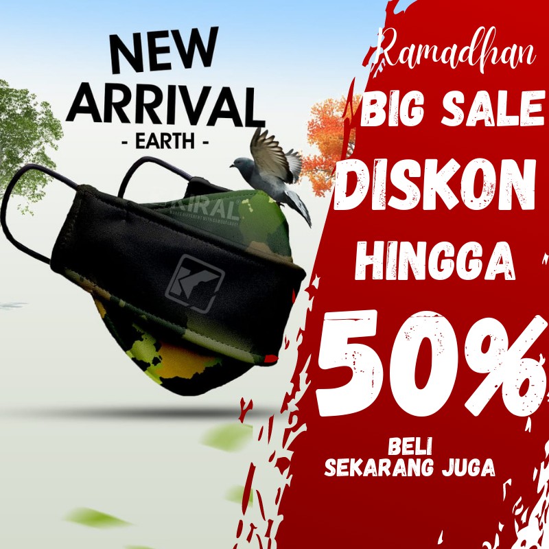 Masker Kain Camomask 3 Lapis Motif Pria Keren Kpop Premium