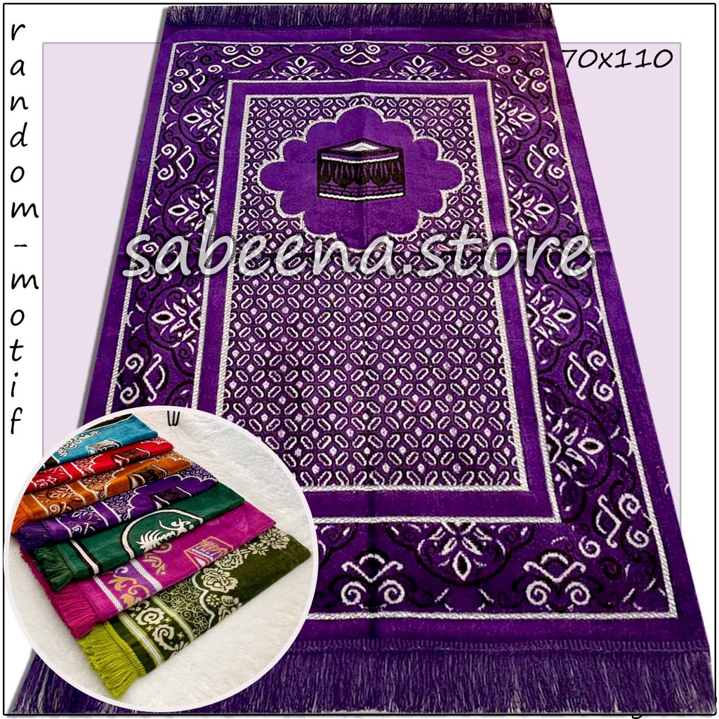 Sabeena Store- Sajadah Tebal Halus Ukuran Dewasa 70X110 cm Perlengkapan Sholat