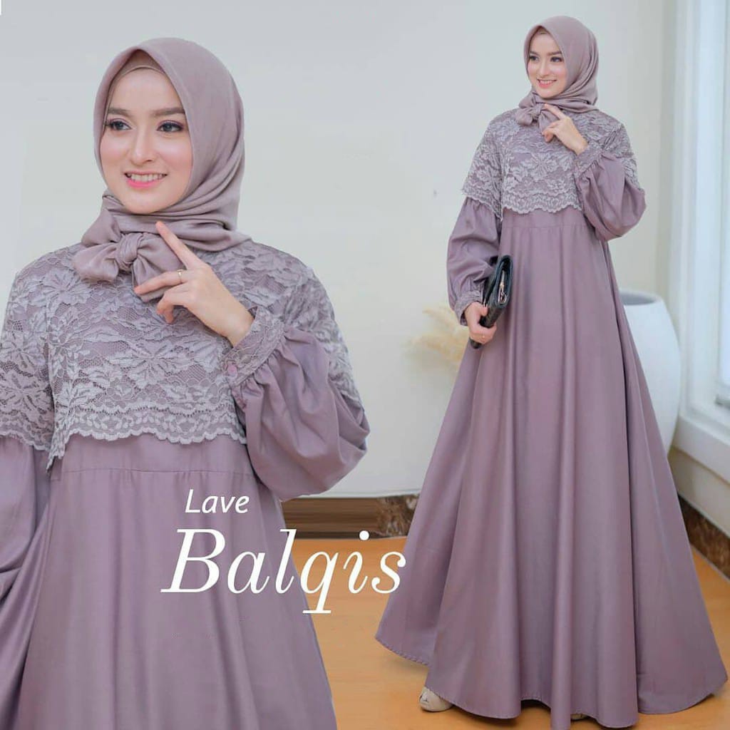 d4 - Fashion Wanita Model Terbaru Gamis Import Balqis Maxy Dress G043 / Gamis Pesta / Gamis Brukat /