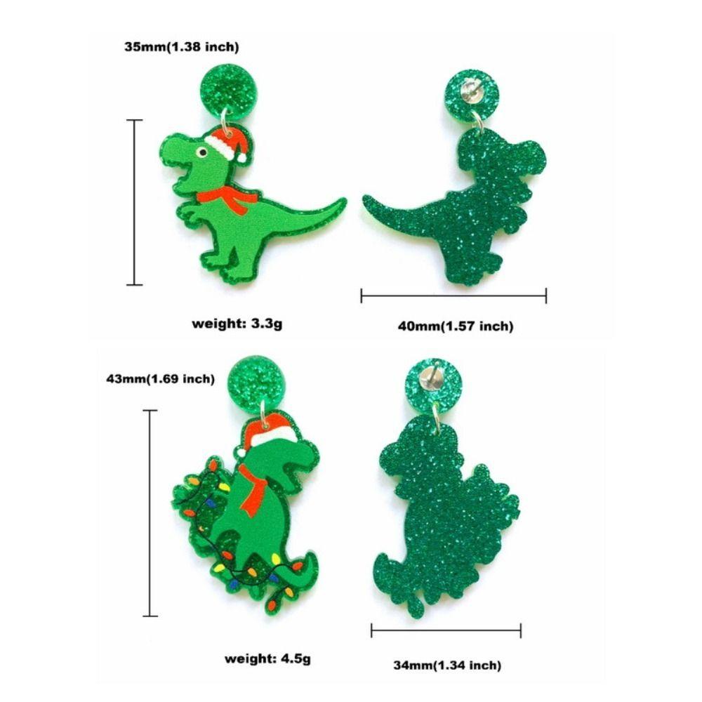 NEEDWAY Needway Anting Natal Trendi Lucu Dinosaurus Hewan Hadiah Tahun Baru Wanita Perhiasan