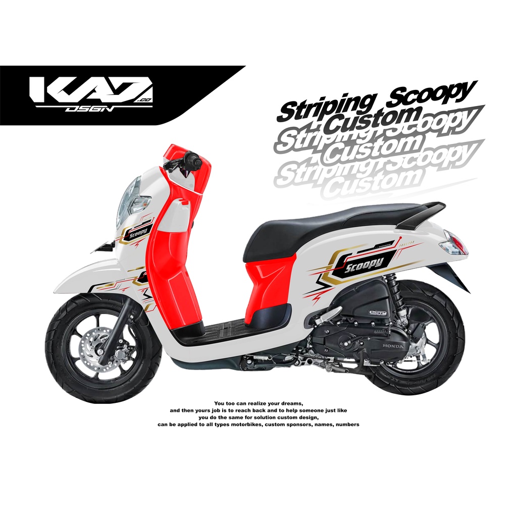 Sticker Striping Scoopy Variasi - Striping Motor Scoopy Custom 2017 - 2020