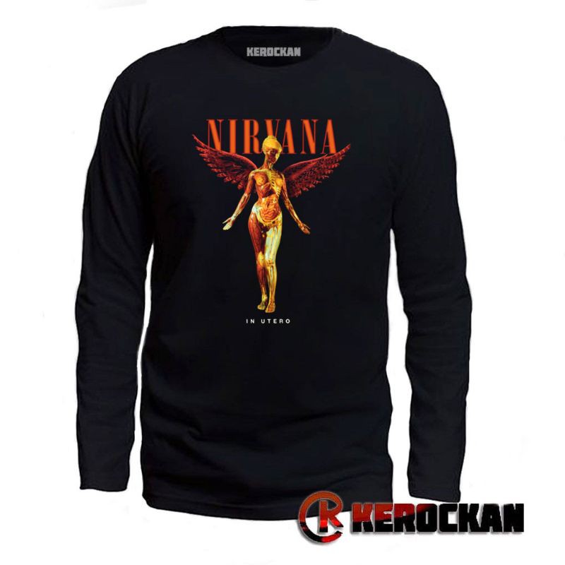 Kaos band lengan panjang Nirvana in utero