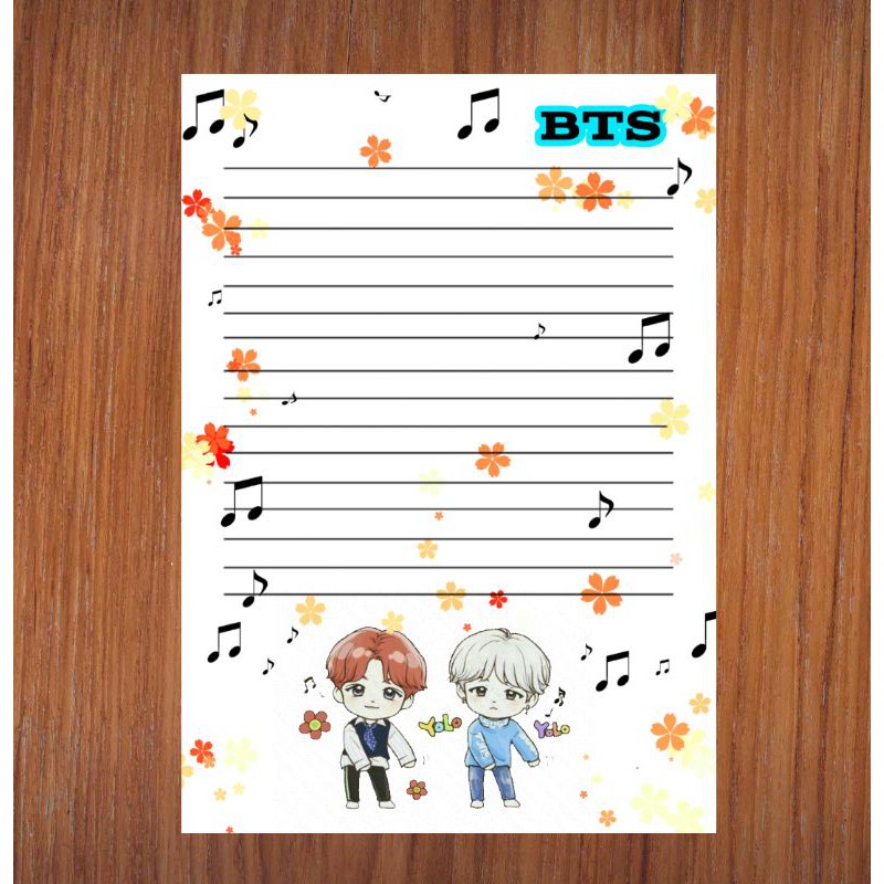 kertas isi binder bts chibi / kertas refill binder /kertas loose leaf A5