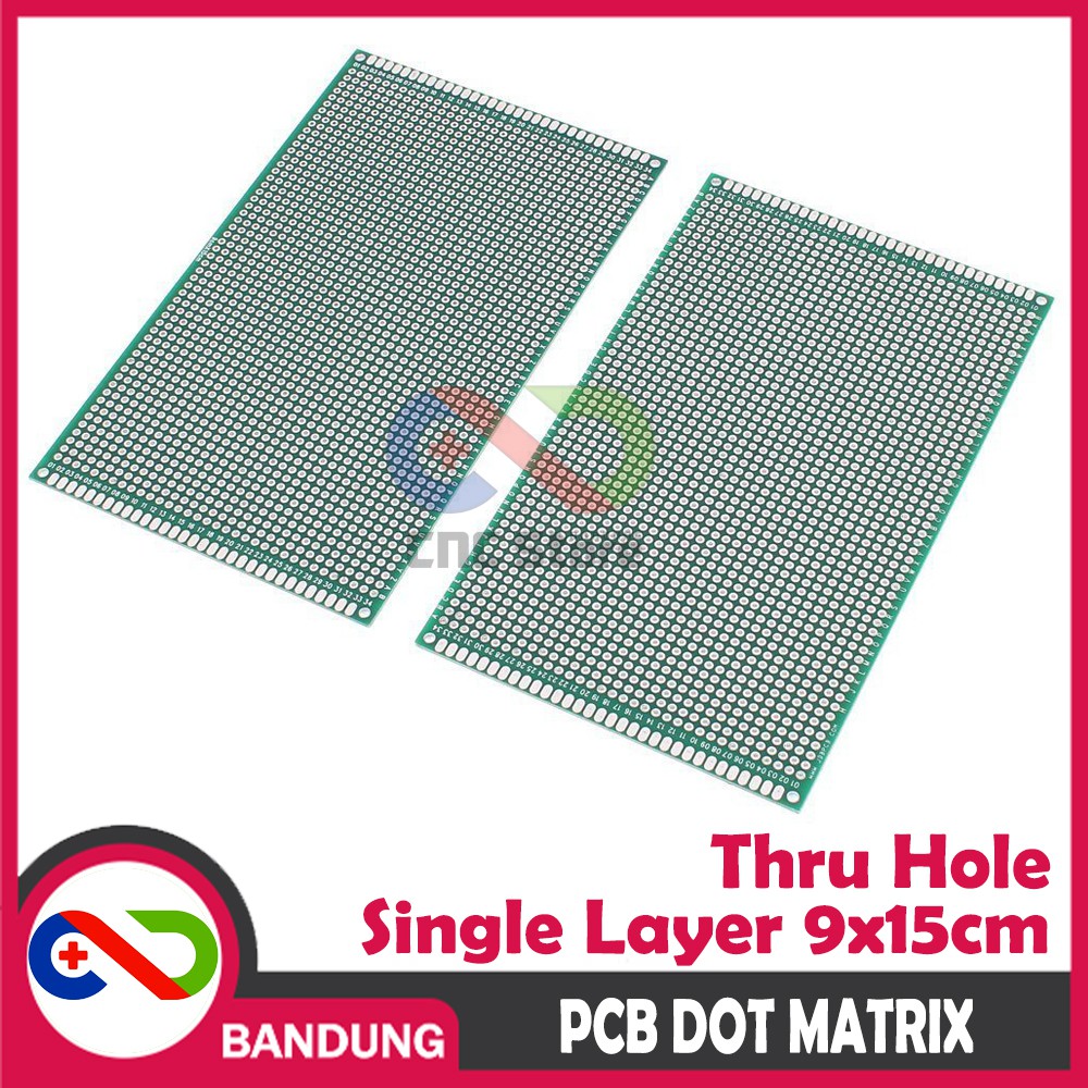 PCB DOT MATRIX THRU HOLE SINGLE LAYER 9X15CM LUBANG BOLONG PLAT