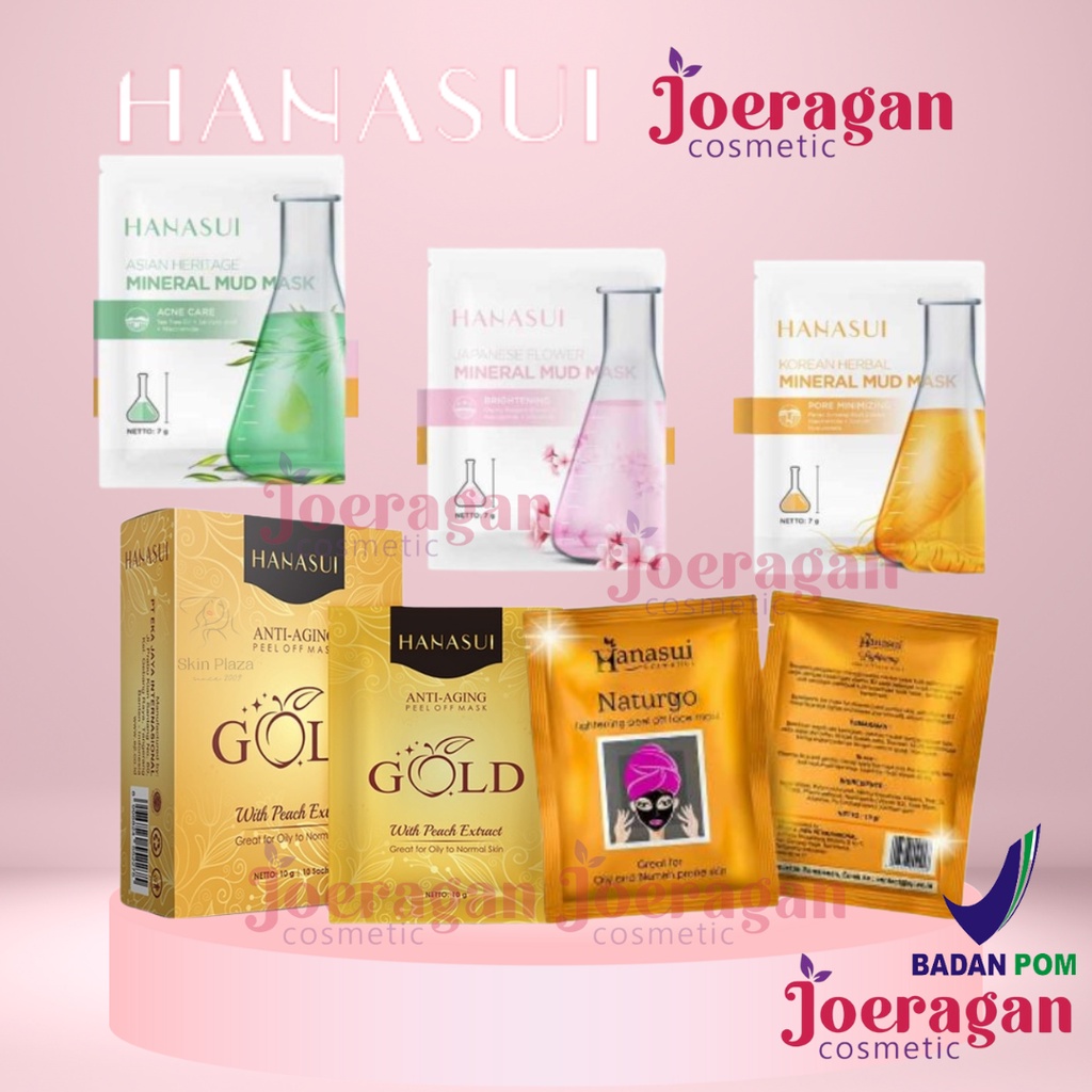 HANASUI Naturgo Lightening Peel Off Face Mask 10g Black Gold Anti Aging Masker Hitam Komedo Masker Wajah Mineral Mud Mask