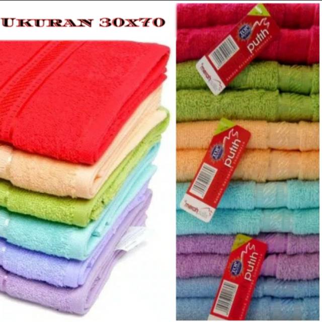 Handuk Merah Putih KECIL, Handuk Mandi Size 30X70, Handuk Mandi Remaja Dewasa Polos