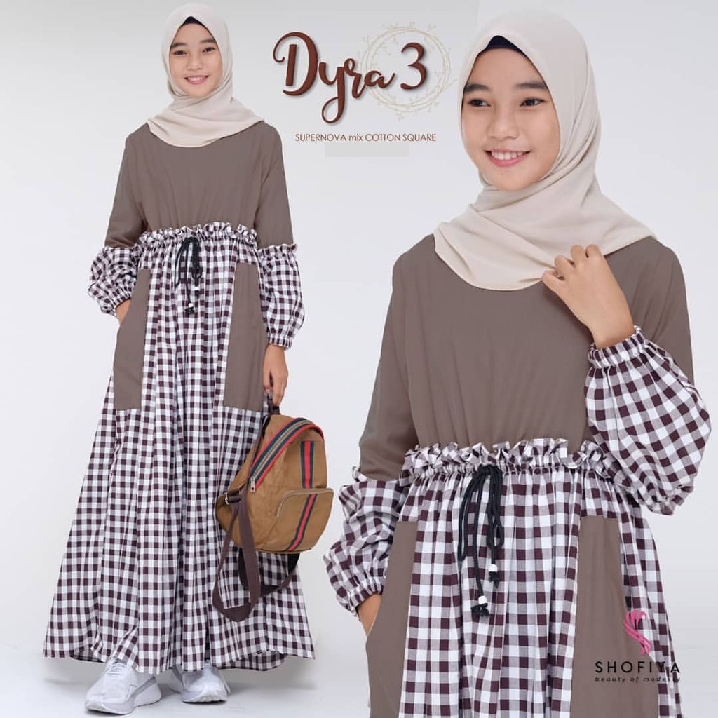 Dira Dress Baju Gamis Remaja OOTD Muslimah 2021 Bahan Supernova HQ